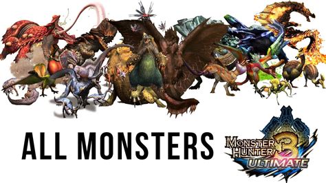 monster hunter 3 ultimate monster list